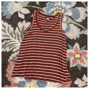 #8 Old Navy Luxe Striped V-Neck Casual Sleeveless Tank Blouse Shirt Top Small